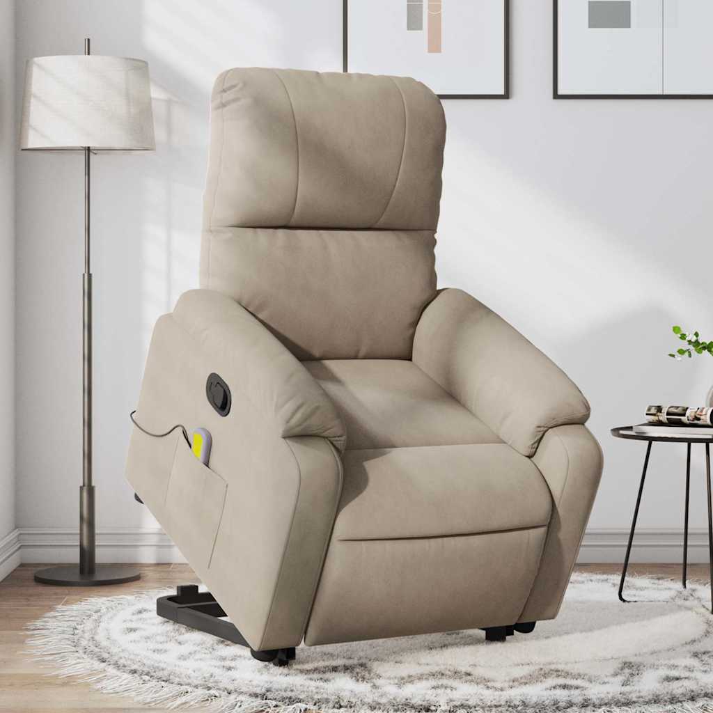 Sta-op-massagestoel verstelbaar microvezelstof taupe is nu te koop bij PeponiXL, paradijselijk wonen!