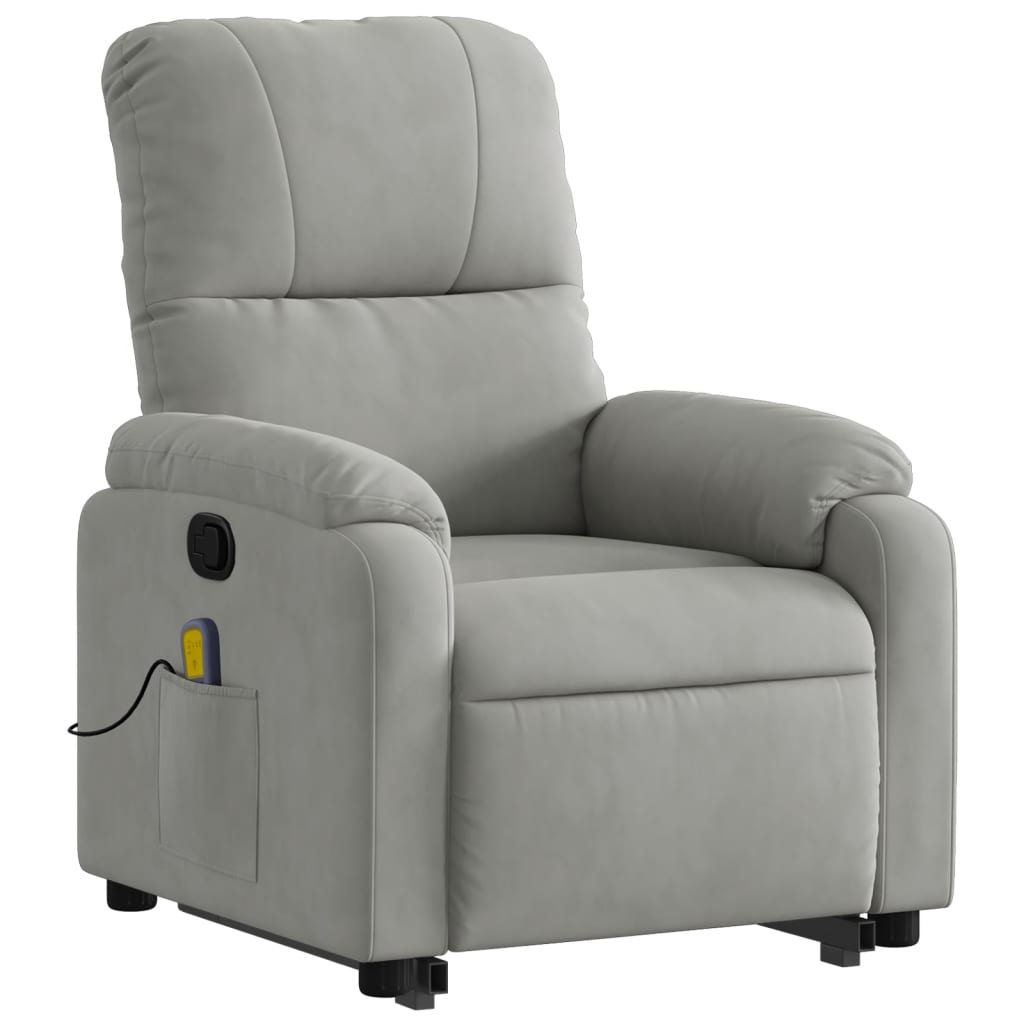 Sta-op-massagestoel verstelbaar microvezelstof lichtgrijs is nu te koop bij PeponiXL, paradijselijk wonen!