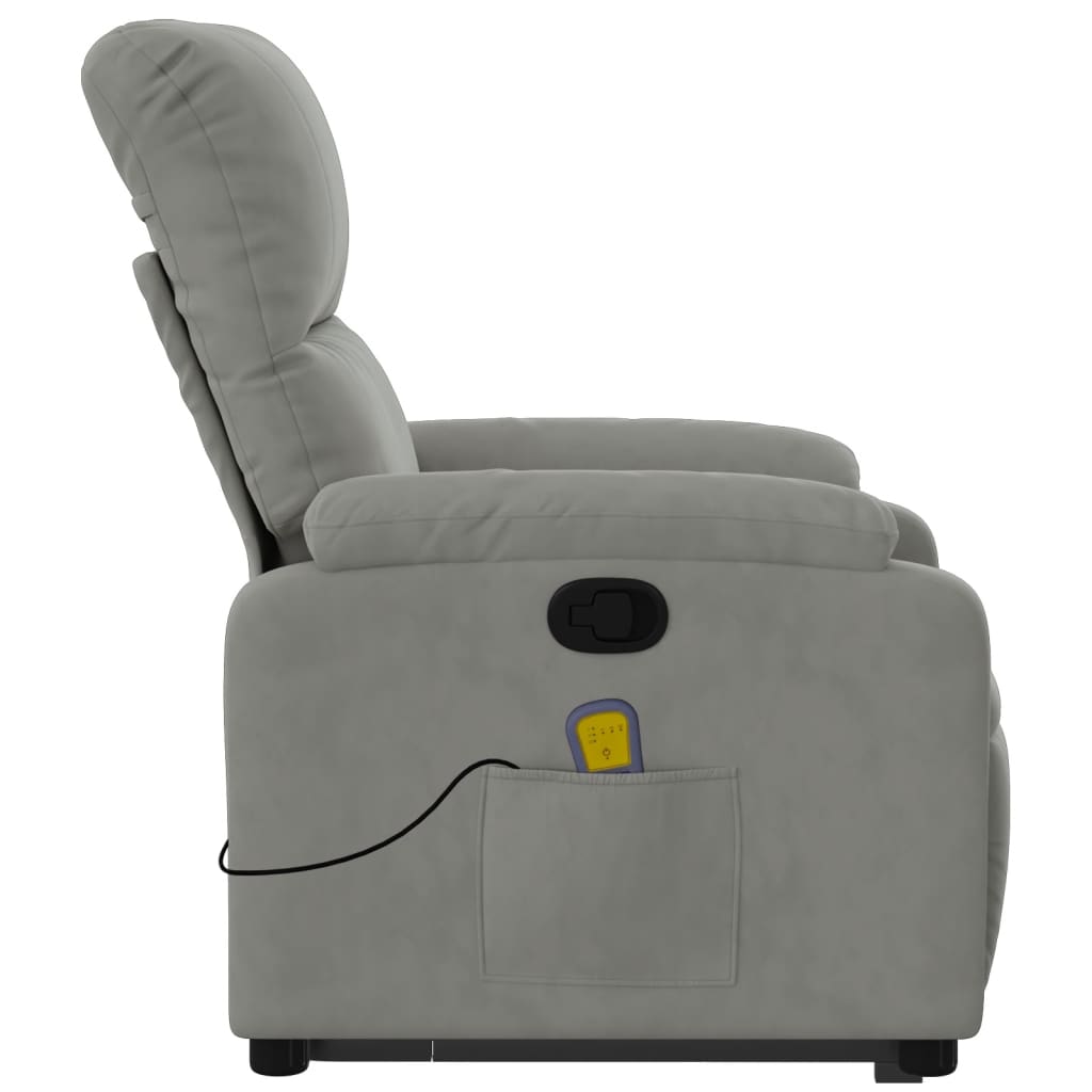 Sta-op-massagestoel verstelbaar microvezelstof lichtgrijs is nu te koop bij PeponiXL, paradijselijk wonen!