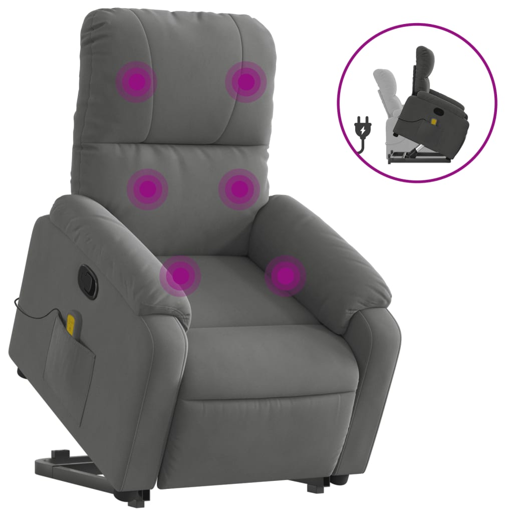 Sta-op-massagestoel verstelbaar microvezelstof donkergrijs is nu te koop bij PeponiXL, paradijselijk wonen!