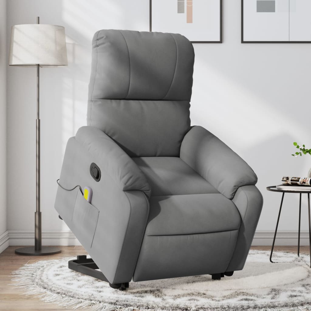 Sta-op-massagestoel verstelbaar microvezelstof donkergrijs is nu te koop bij PeponiXL, paradijselijk wonen!