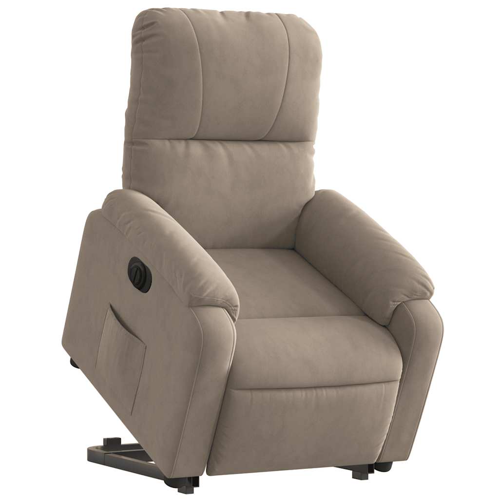 Sta-op-stoel elektrisch verstelbaar microvezelstof taupe is nu te koop bij PeponiXL, paradijselijk wonen!