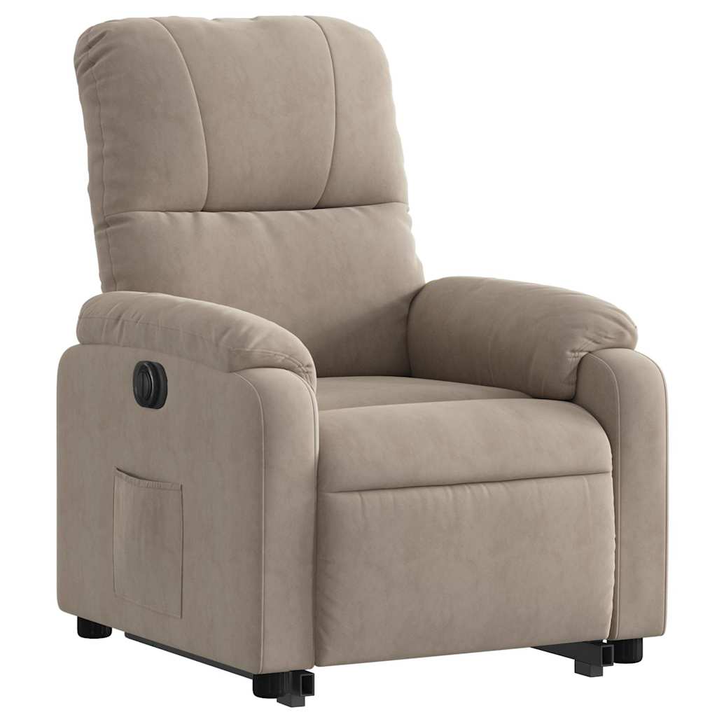 Sta-op-stoel elektrisch verstelbaar microvezelstof taupe is nu te koop bij PeponiXL, paradijselijk wonen!