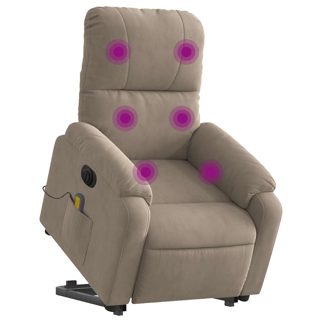 Sta-op-massagestoel elektrisch verstelbaar microvezelstof taupe is nu te koop bij PeponiXL, paradijselijk wonen!