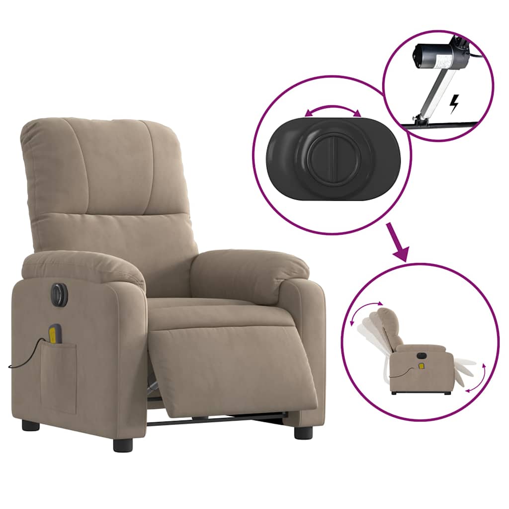Sta-op-massagestoel elektrisch verstelbaar microvezelstof taupe is nu te koop bij PeponiXL, paradijselijk wonen!