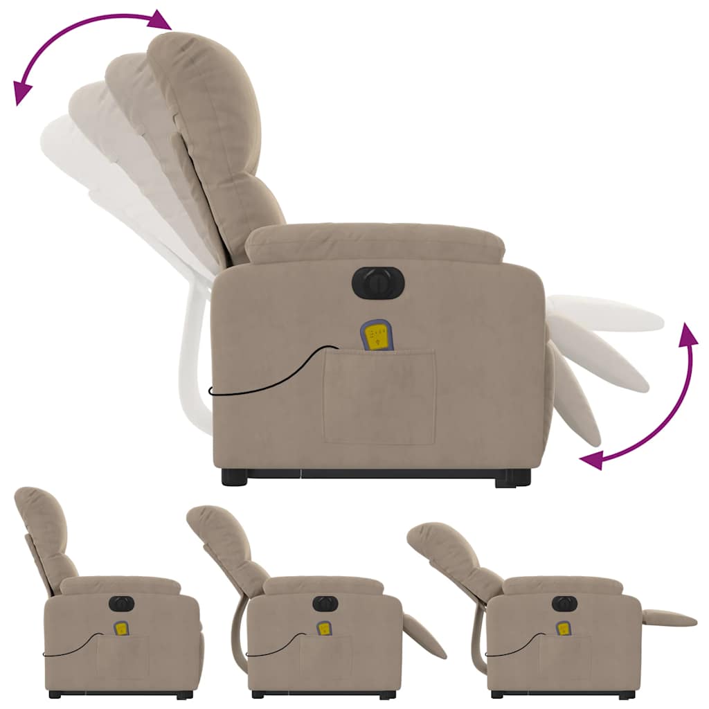 Sta-op-massagestoel elektrisch verstelbaar microvezelstof taupe is nu te koop bij PeponiXL, paradijselijk wonen!