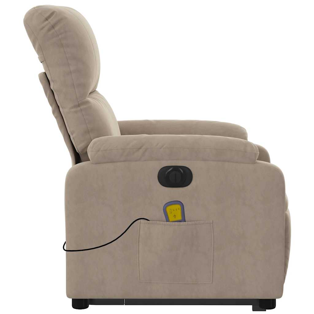 Sta-op-massagestoel elektrisch verstelbaar microvezelstof taupe is nu te koop bij PeponiXL, paradijselijk wonen!