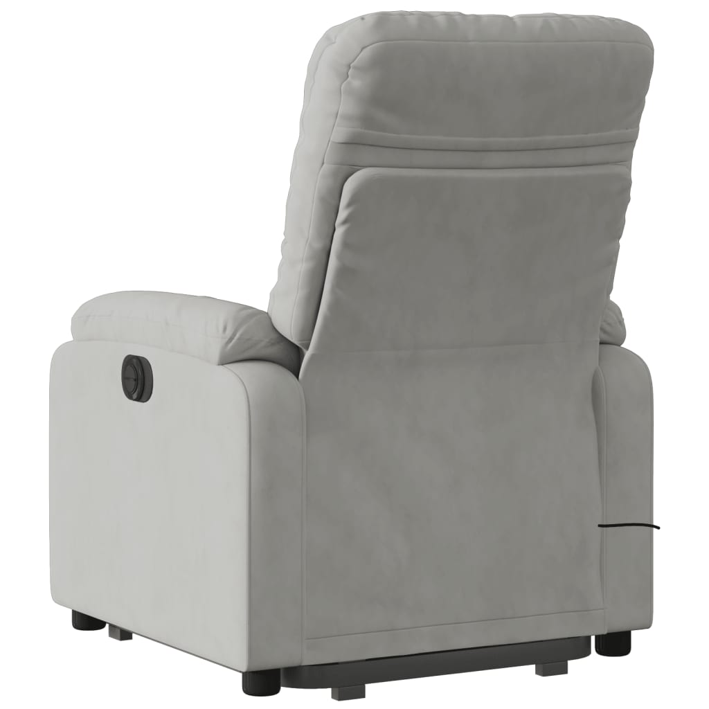 Sta-op-massagestoel elektrisch microvezelstof lichtgrijs is nu te koop bij PeponiXL, paradijselijk wonen!