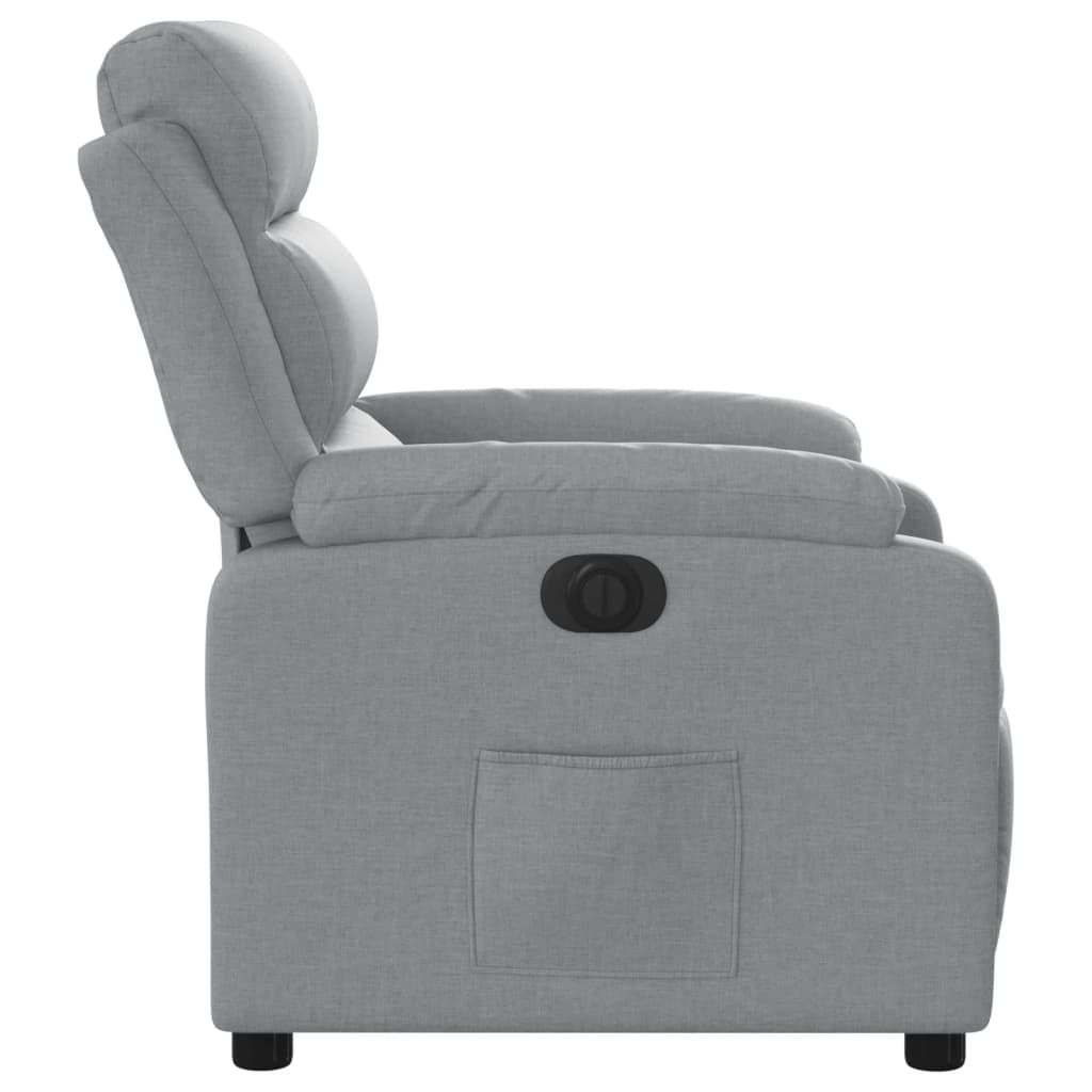 Fauteuil elektrisch verstelbaar stof lichtgrijs is nu te koop bij PeponiXL, paradijselijk wonen!