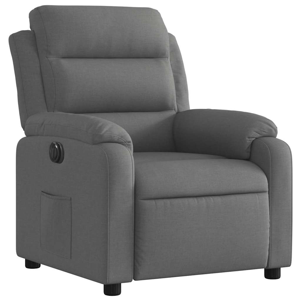 Fauteuil elektrisch verstelbaar stof donkergrijs is nu te koop bij PeponiXL, paradijselijk wonen!