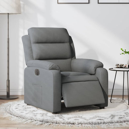 Fauteuil elektrisch verstelbaar stof donkergrijs is nu te koop bij PeponiXL, paradijselijk wonen!