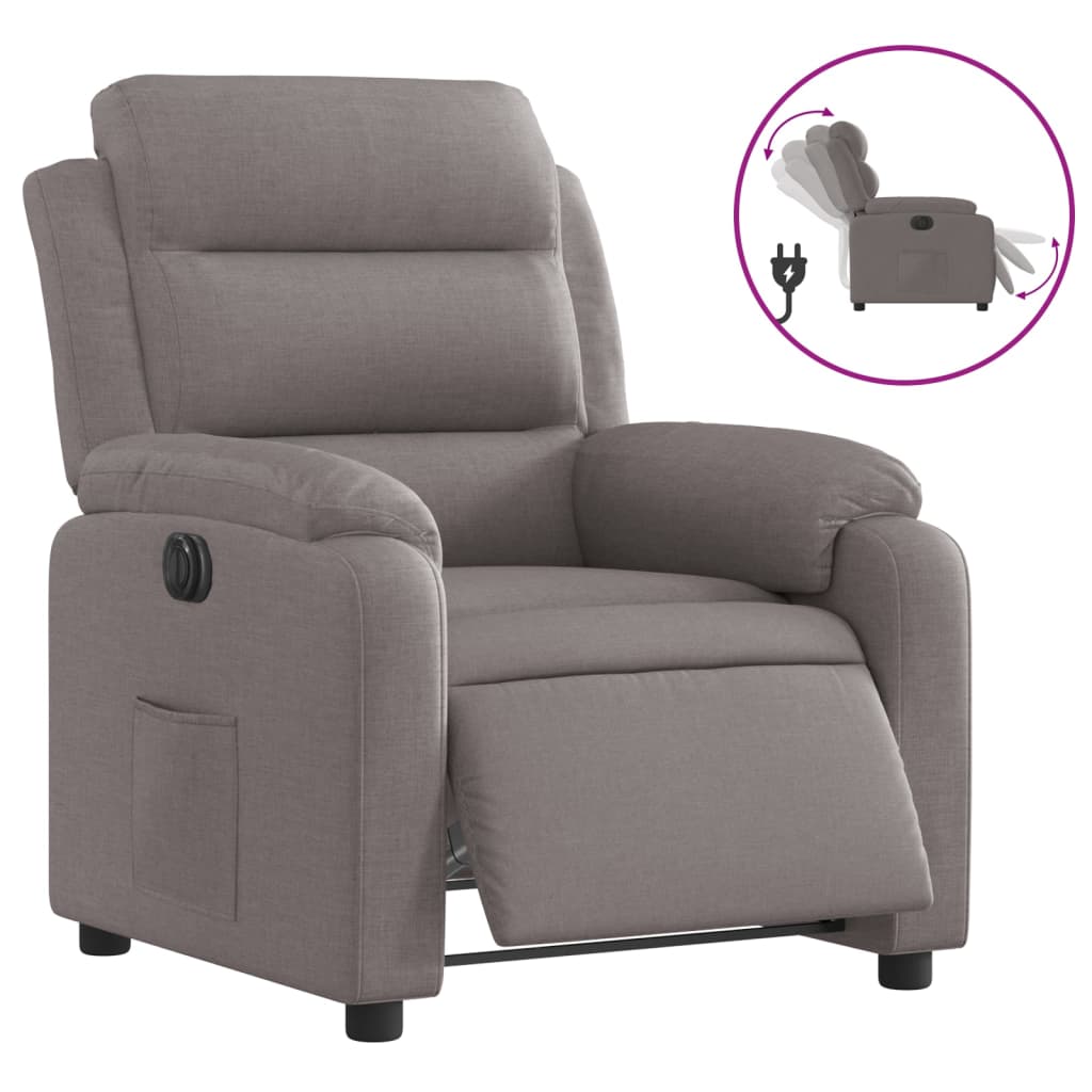 Fauteuil verstelbaar elektrisch stof taupe is nu te koop bij PeponiXL, paradijselijk wonen!