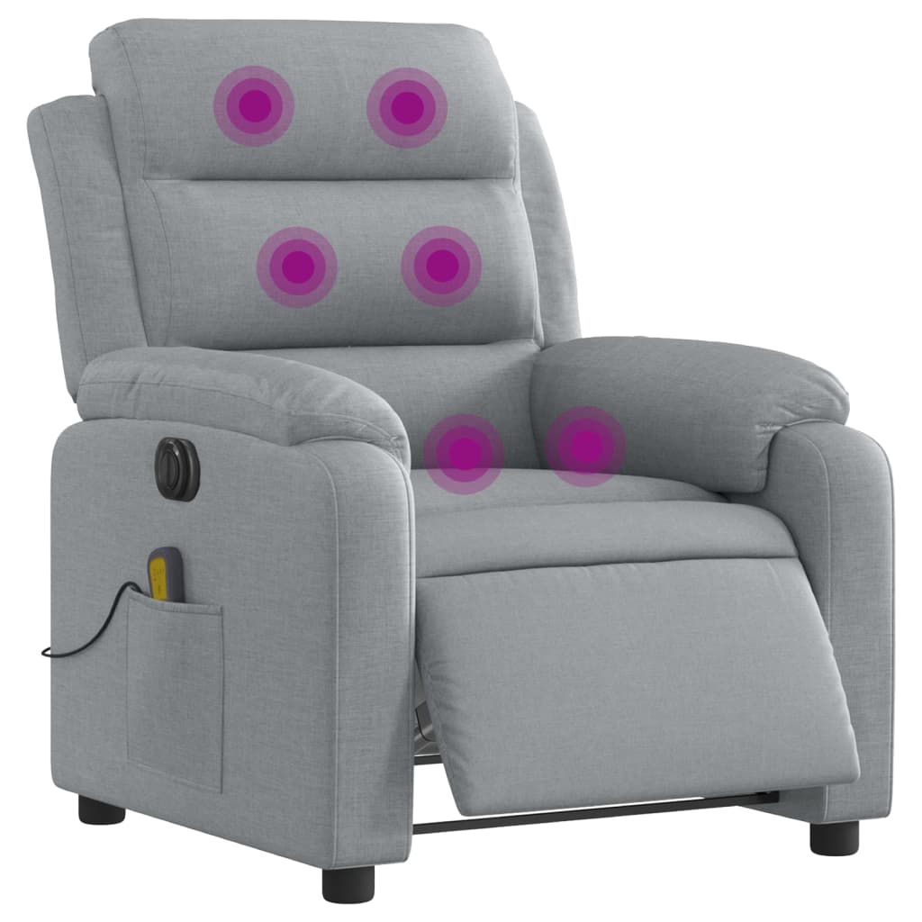 Massagestoel elektrisch verstelbaar stof lichtgrijs is nu te koop bij PeponiXL, paradijselijk wonen!