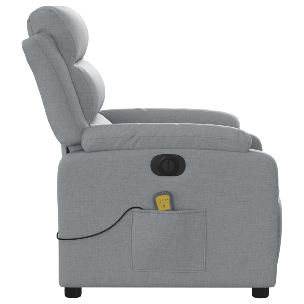 Massagestoel elektrisch verstelbaar stof lichtgrijs is nu te koop bij PeponiXL, paradijselijk wonen!