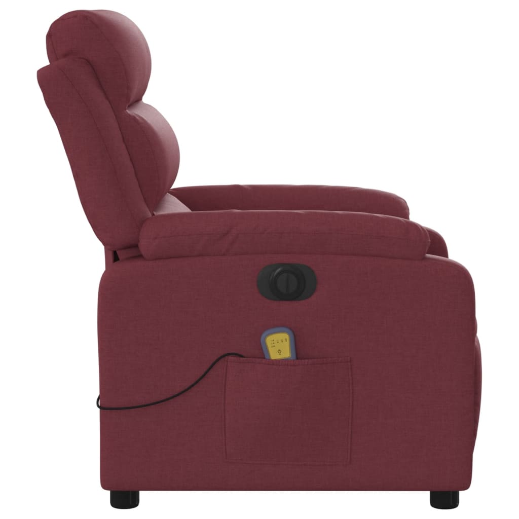 Massagestoel elektrisch verstelbaar stof wijnrood is nu te koop bij PeponiXL, paradijselijk wonen!