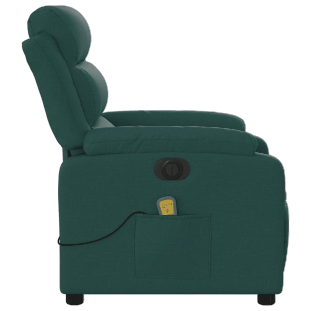 Massagestoel elektrisch verstelbaar stof donkergroen is nu te koop bij PeponiXL, paradijselijk wonen!