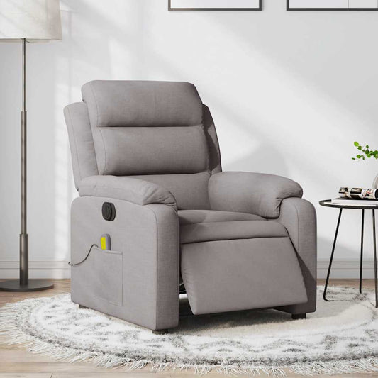 Massagestoel elektrisch verstelbaar stof taupe is nu te koop bij PeponiXL, paradijselijk wonen!