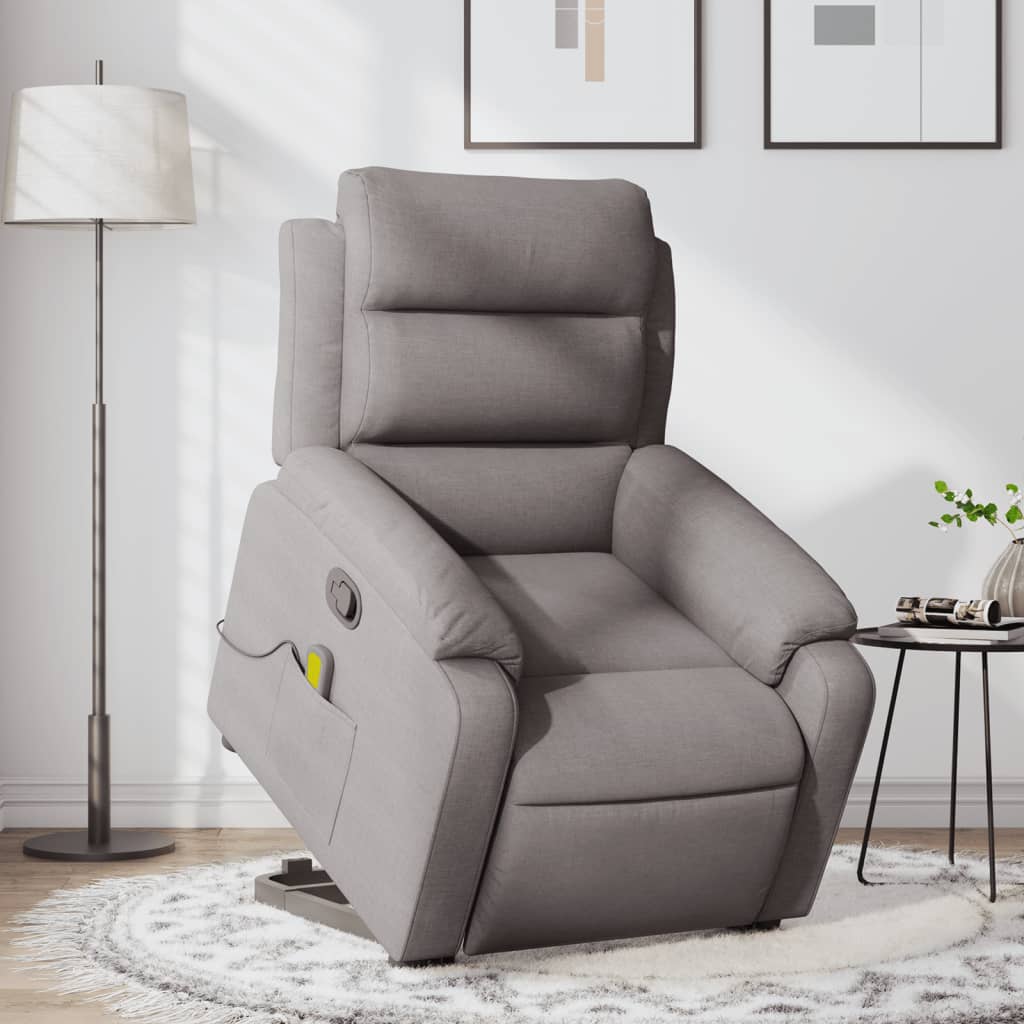 Sta-op-massagestoel verstelbaar stof taupe is nu te koop bij PeponiXL, paradijselijk wonen!