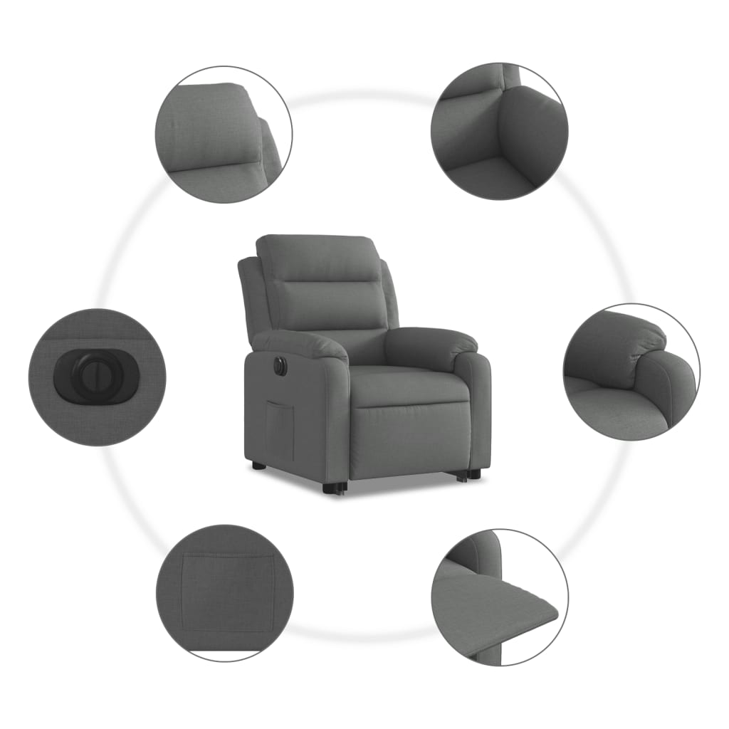 Sta-op-stoel elektrisch verstelbaar stof donkergrijs is nu te koop bij PeponiXL, paradijselijk wonen!