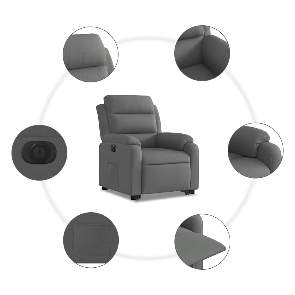 Sta-op-stoel elektrisch verstelbaar stof donkergrijs is nu te koop bij PeponiXL, paradijselijk wonen!