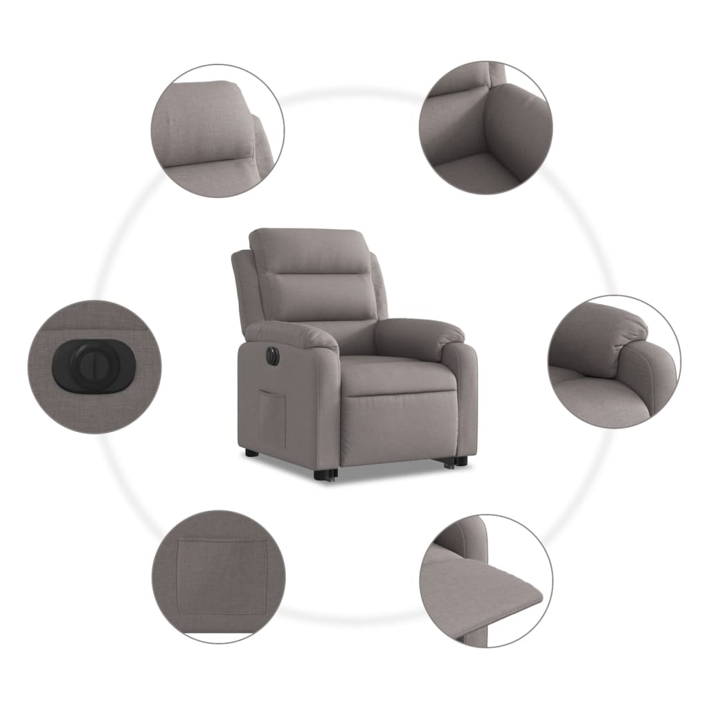 Sta-op-stoel elektrisch verstelbaar stof taupe is nu te koop bij PeponiXL, paradijselijk wonen!