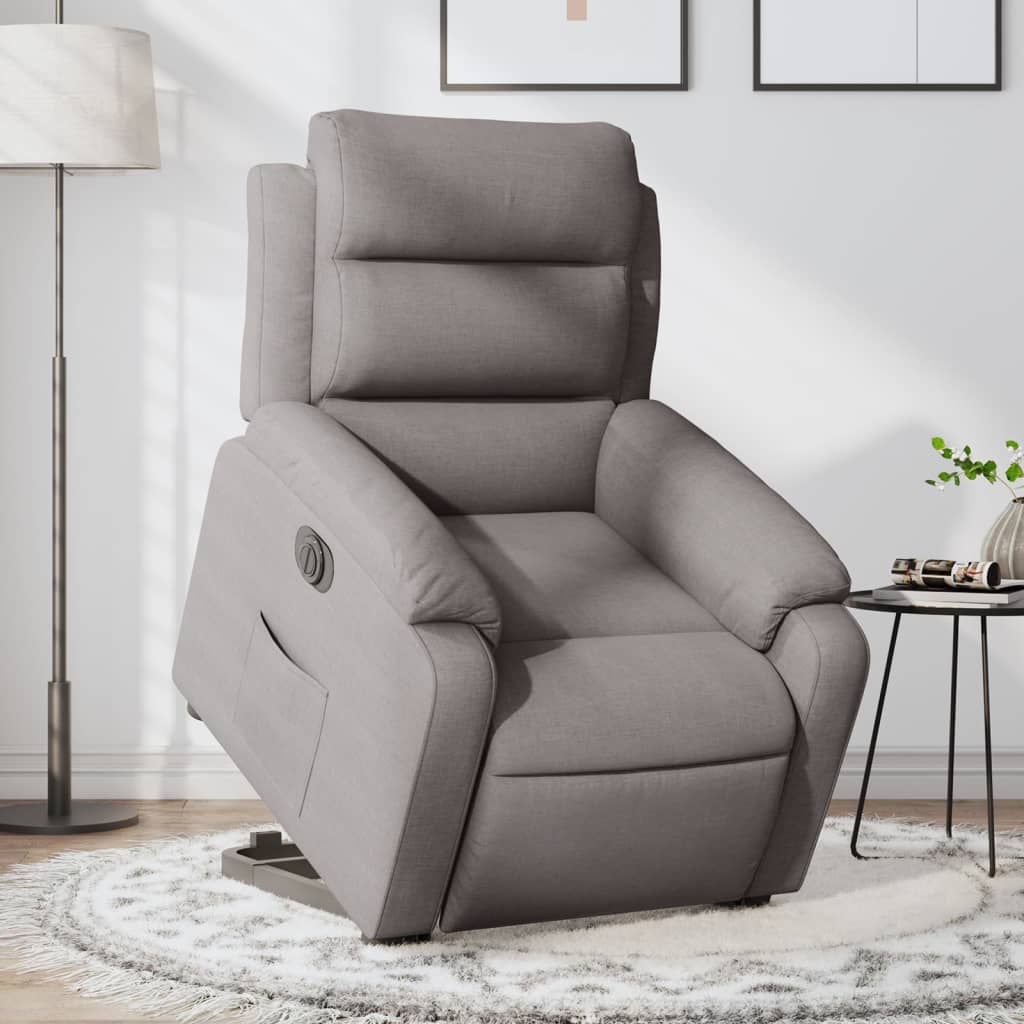 Sta-op-stoel elektrisch verstelbaar stof taupe is nu te koop bij PeponiXL, paradijselijk wonen!