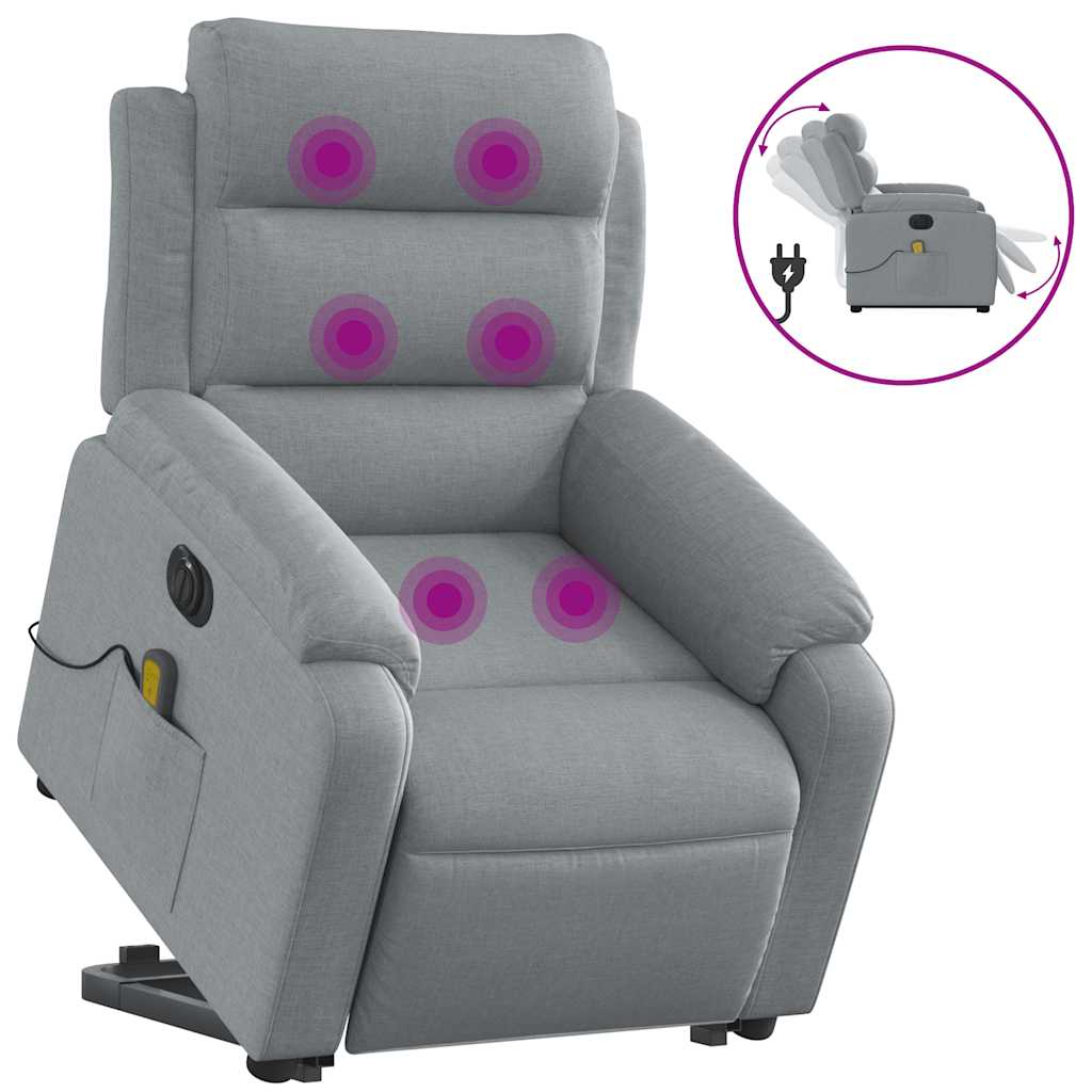 Sta-op-massagestoel elektrisch verstelbaar stof lichtgrijs is nu te koop bij PeponiXL, paradijselijk wonen!