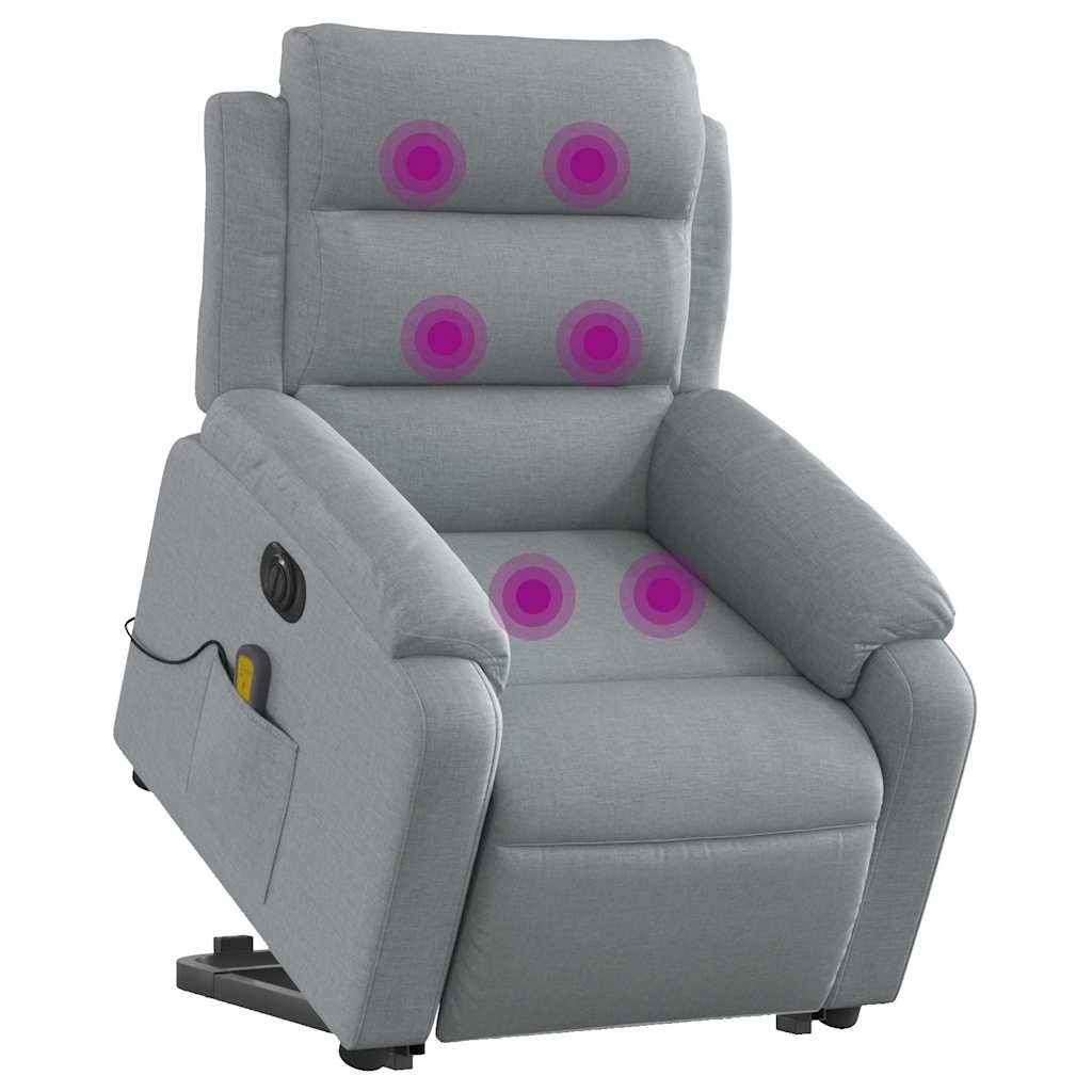 Sta-op-massagestoel elektrisch verstelbaar stof lichtgrijs is nu te koop bij PeponiXL, paradijselijk wonen!