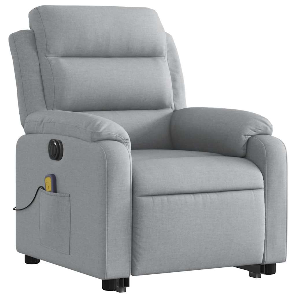 Sta-op-massagestoel elektrisch verstelbaar stof lichtgrijs is nu te koop bij PeponiXL, paradijselijk wonen!