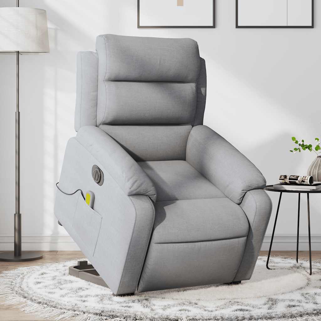 Sta-op-massagestoel elektrisch verstelbaar stof lichtgrijs is nu te koop bij PeponiXL, paradijselijk wonen!