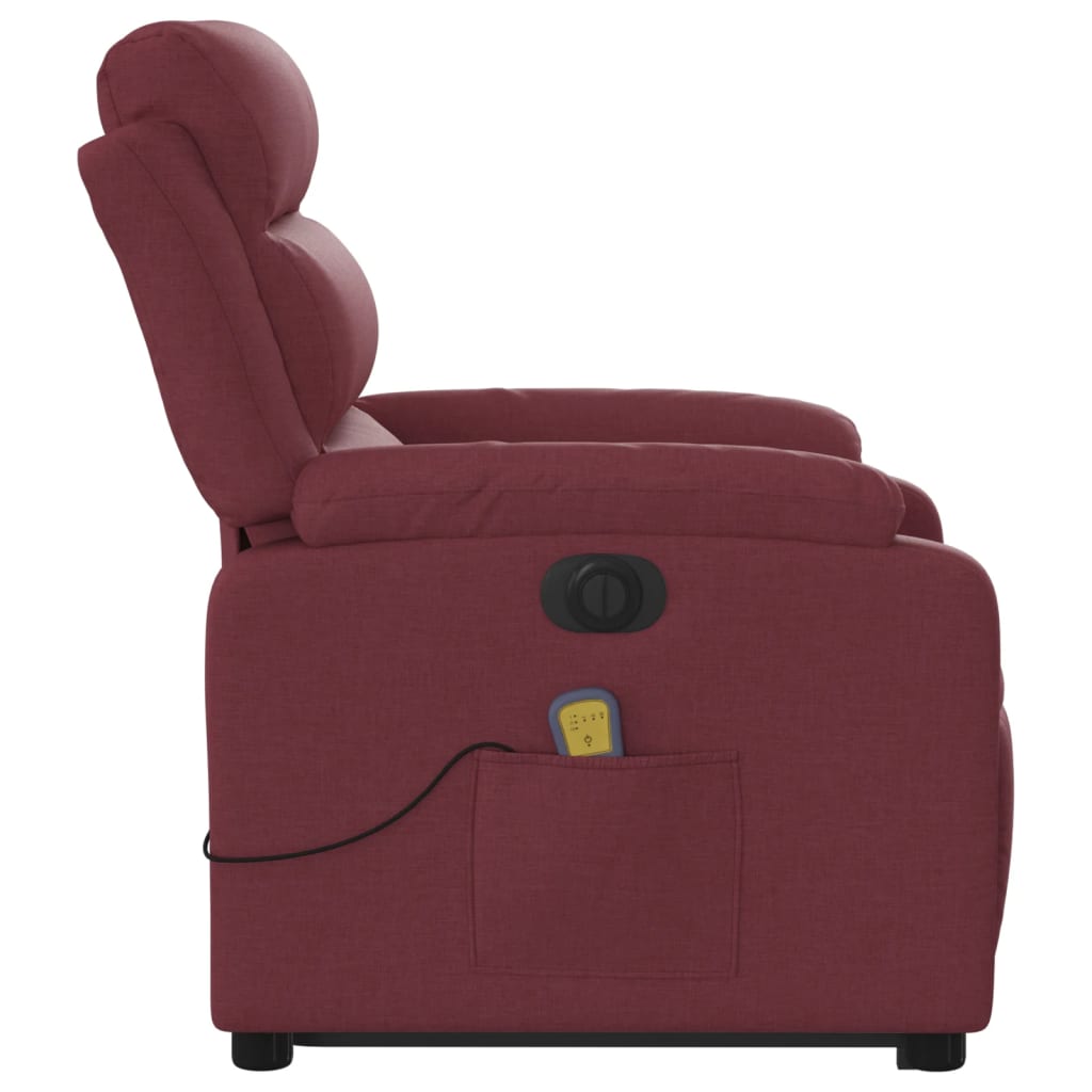 Sta-op-massagestoel elektrisch verstelbaar stof wijnrood is nu te koop bij PeponiXL, paradijselijk wonen!
