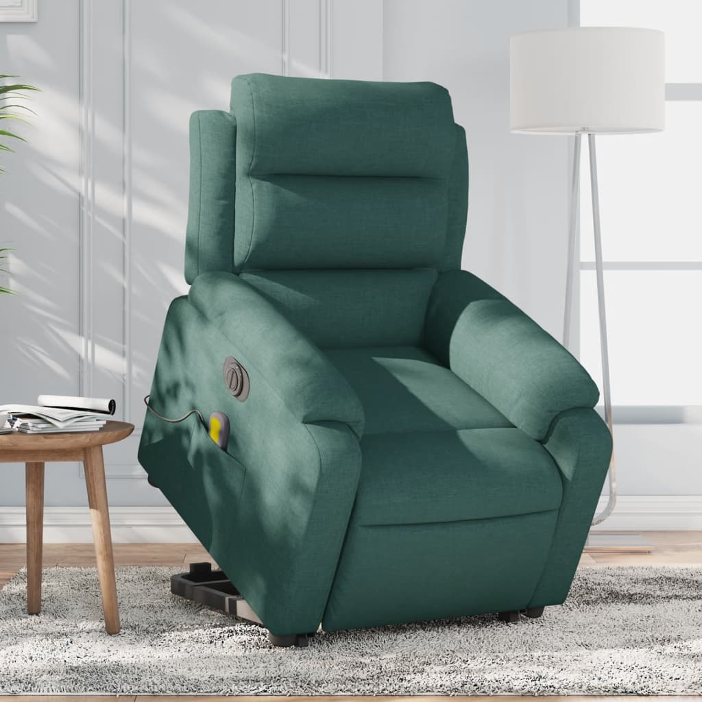 Sta-op-massagestoel elektrisch verstelbaar stof donkergroen is nu te koop bij PeponiXL, paradijselijk wonen!