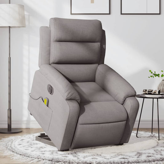 Sta-op-massagestoel elektrisch verstelbaar stof taupe is nu te koop bij PeponiXL, paradijselijk wonen!