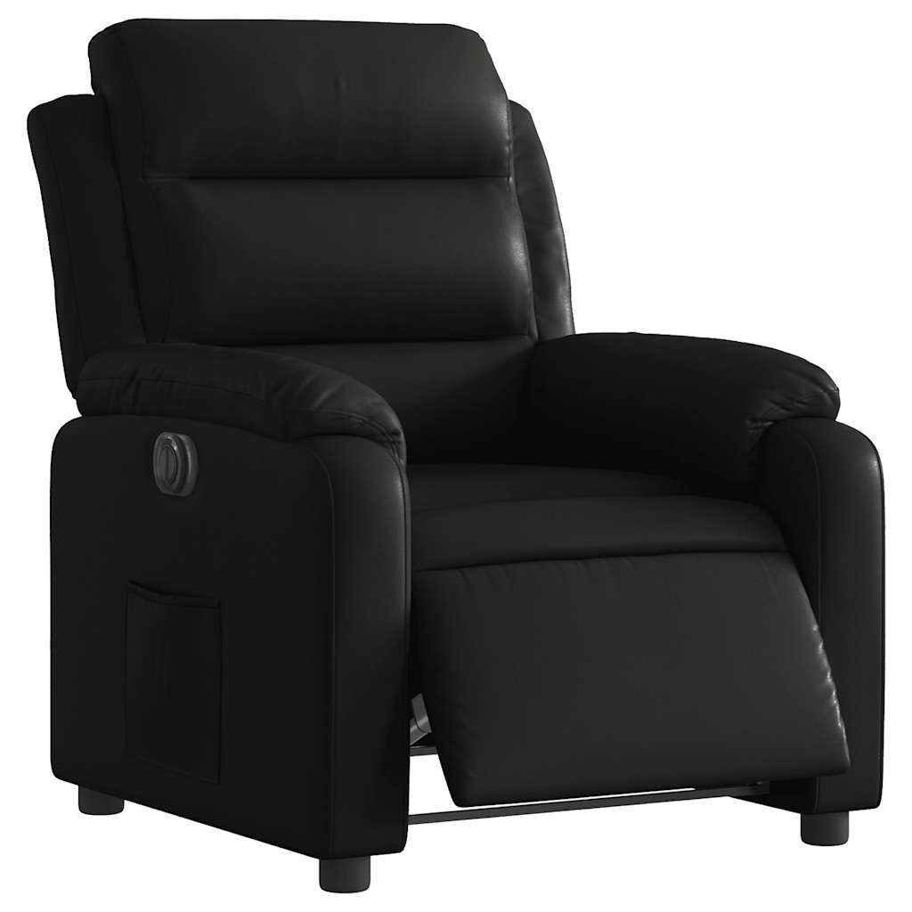 Fauteuil elektrisch verstelbaar kunstleer zwart is nu te koop bij PeponiXL, paradijselijk wonen!