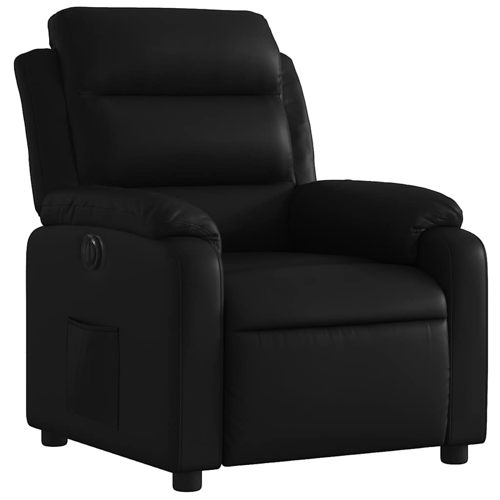 Fauteuil elektrisch verstelbaar kunstleer zwart is nu te koop bij PeponiXL, paradijselijk wonen!
