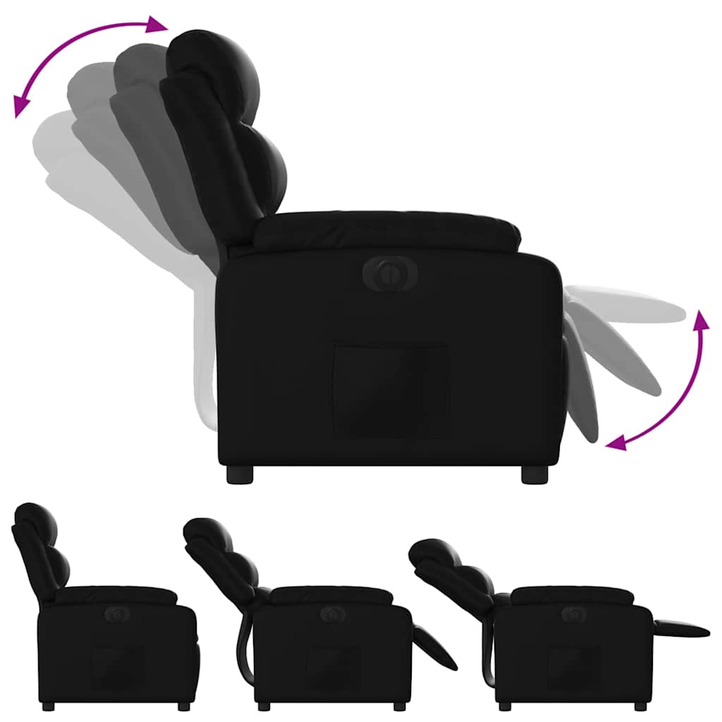 Fauteuil elektrisch verstelbaar kunstleer zwart is nu te koop bij PeponiXL, paradijselijk wonen!