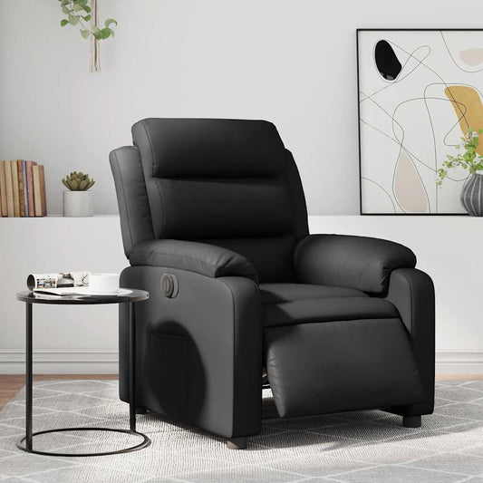 Fauteuil elektrisch verstelbaar kunstleer zwart is nu te koop bij PeponiXL, paradijselijk wonen!