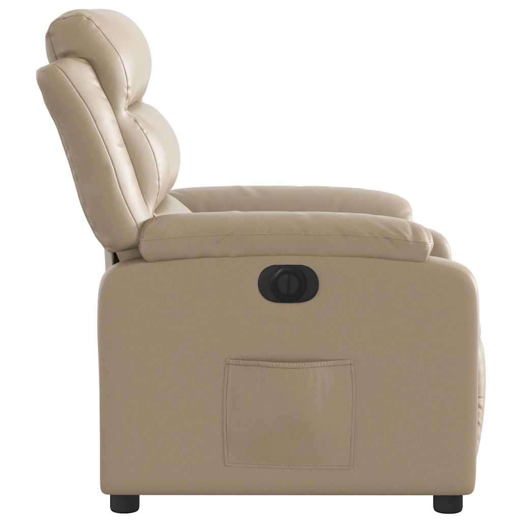 Fauteuil verstelbaar elektrisch kunstleer cappuccinokleurig is nu te koop bij PeponiXL, paradijselijk wonen!