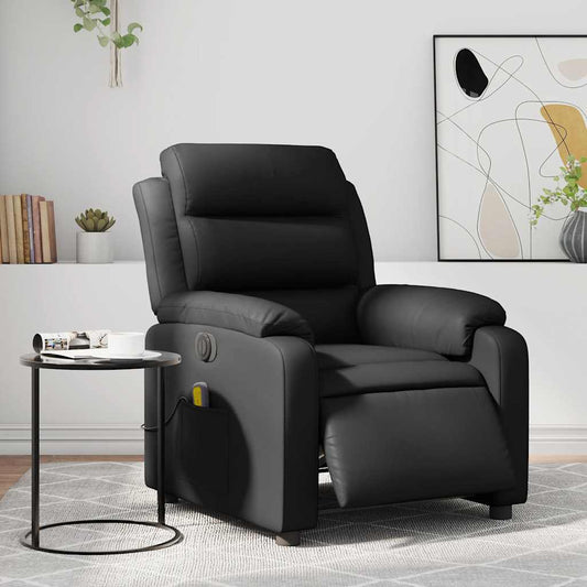 Massagestoel verstelbaar elektrisch kunstleer zwart is nu te koop bij PeponiXL, paradijselijk wonen!