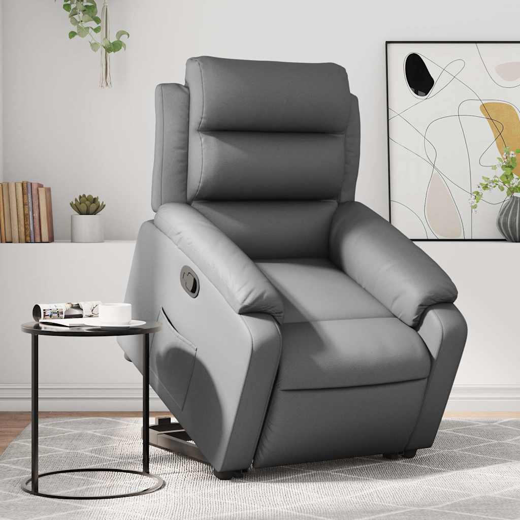 Sta-op-stoel kunstleer grijs is nu te koop bij PeponiXL, paradijselijk wonen!