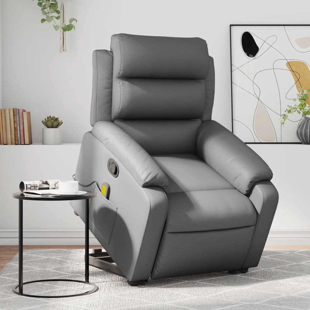 Sta-op-massagestoel verstelbaar kunstleer grijs is nu te koop bij PeponiXL, paradijselijk wonen!