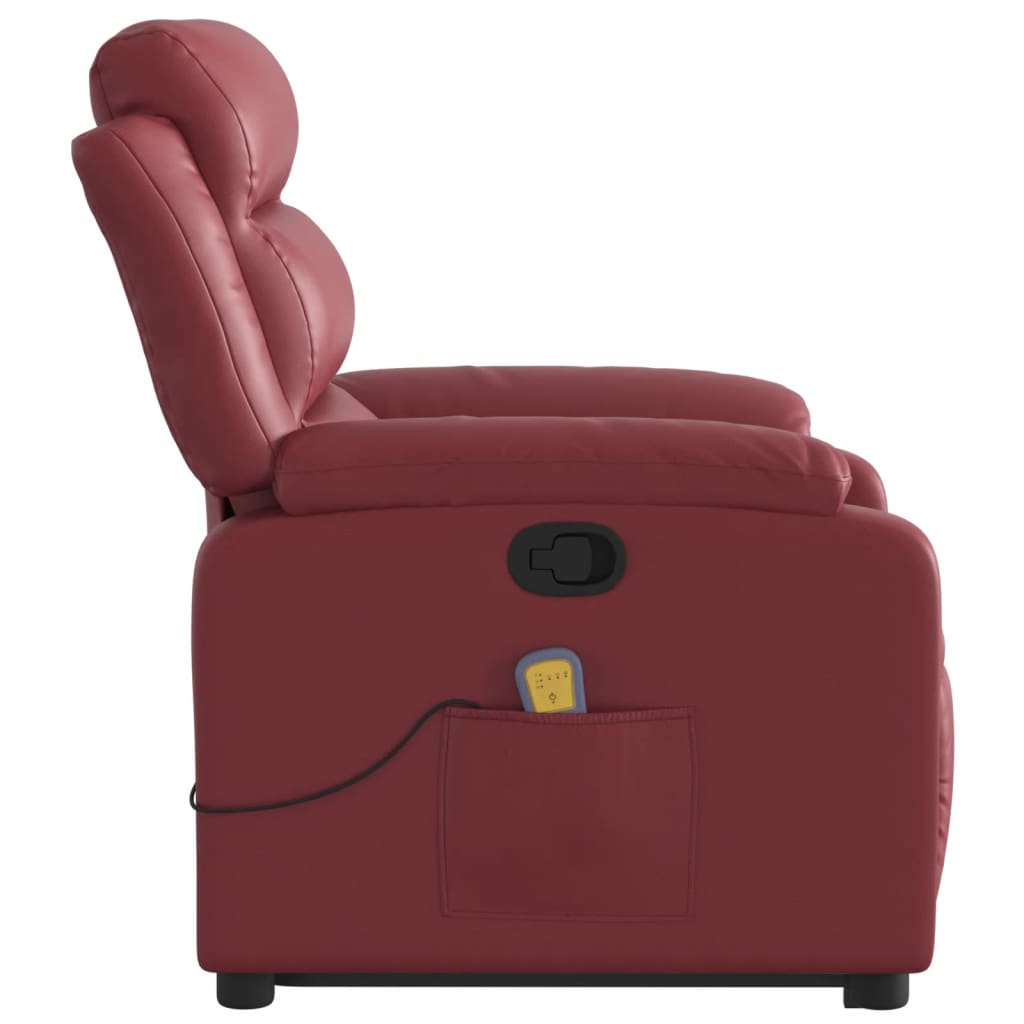 Sta-op-massagestoel verstelbaar kunstleer wijnrood is nu te koop bij PeponiXL, paradijselijk wonen!