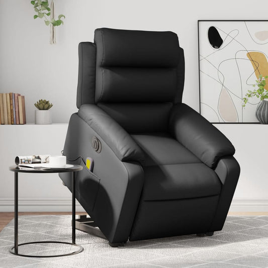 Sta-op-massagestoel elektrisch kunstleer zwart is nu te koop bij PeponiXL, paradijselijk wonen!