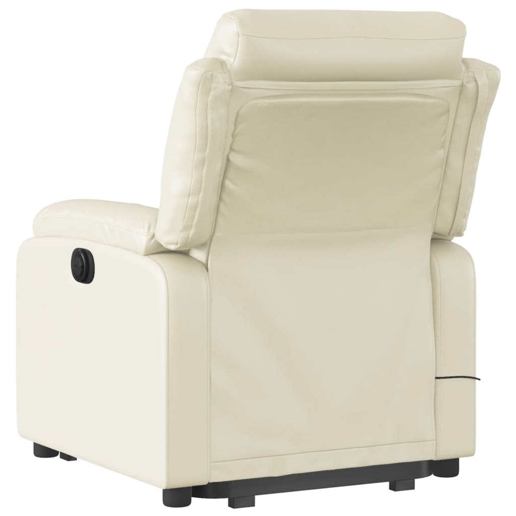 Sta-op-massagestoel elektrisch kunstleer crèmekleurig is nu te koop bij PeponiXL, paradijselijk wonen!