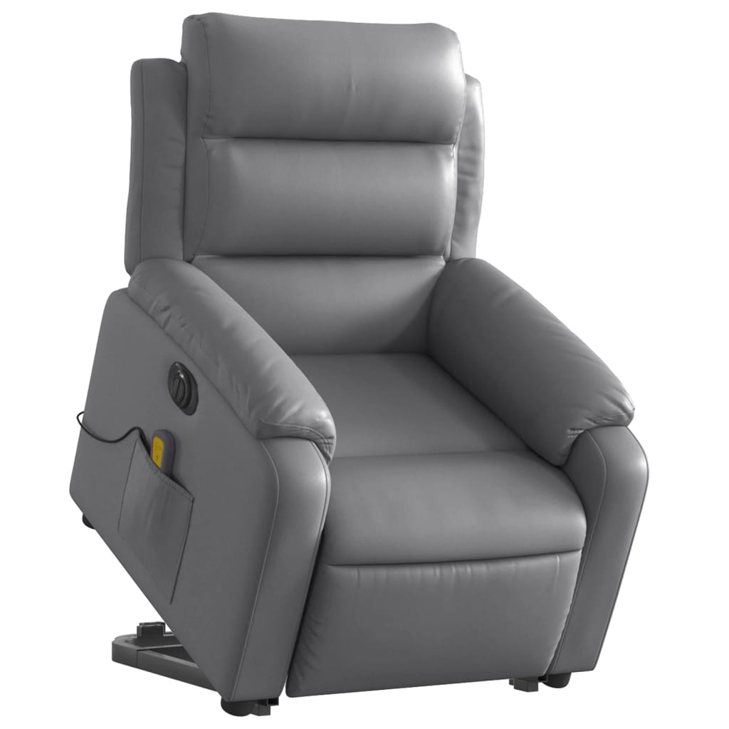 Sta-op-massagestoel elektrisch kunstleer grijs is nu te koop bij PeponiXL, paradijselijk wonen!