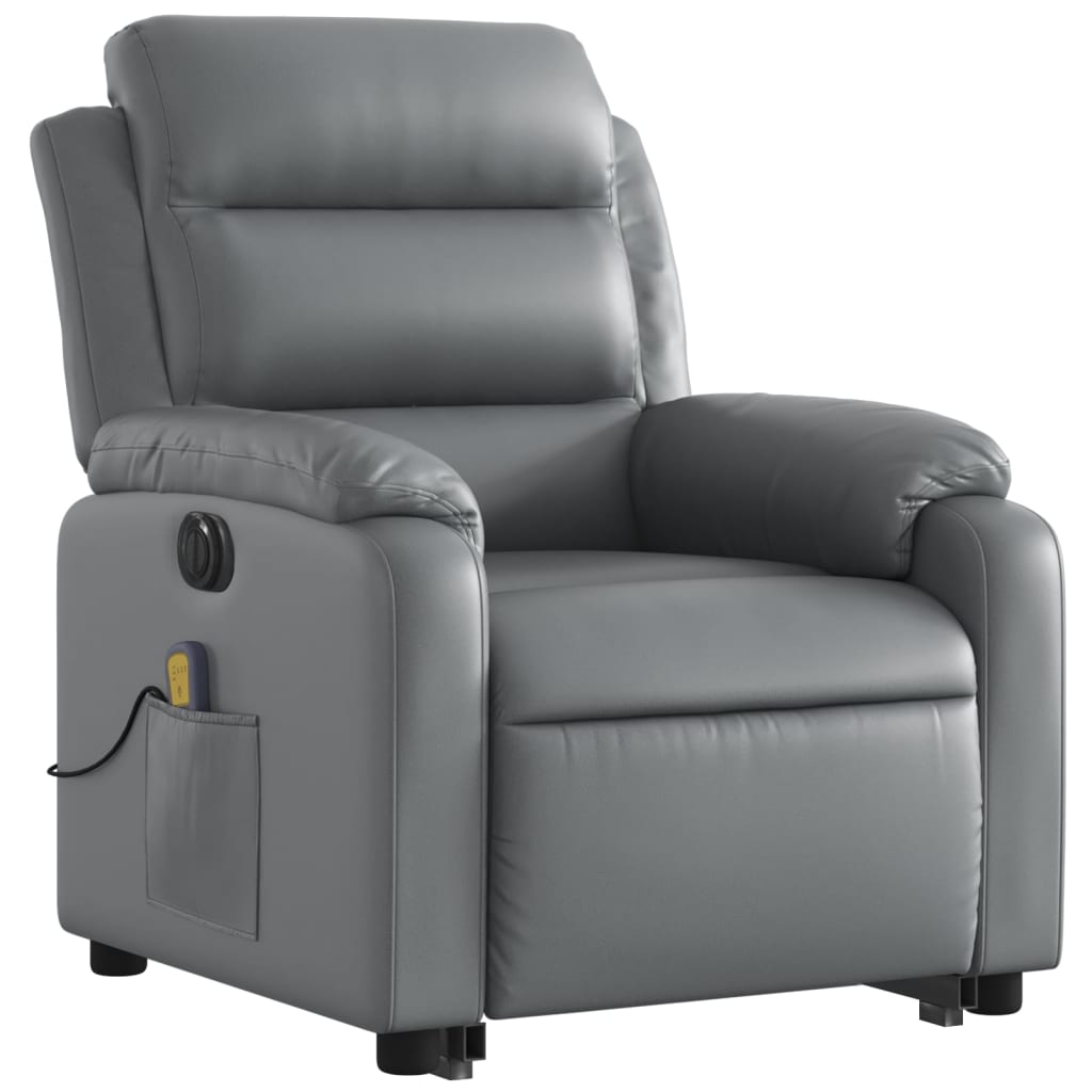 Sta-op-massagestoel elektrisch kunstleer grijs is nu te koop bij PeponiXL, paradijselijk wonen!