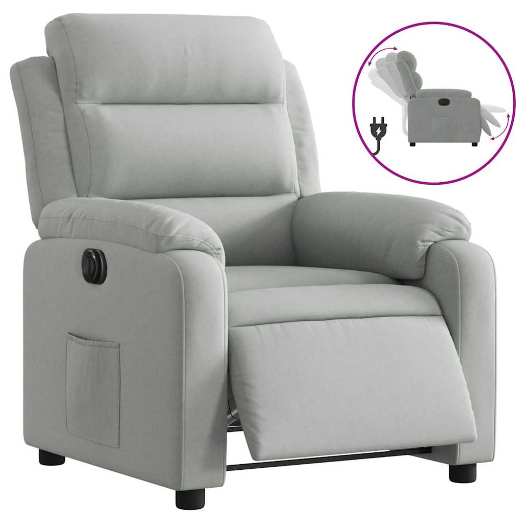 Fauteuil elektrisch verstelbaar stof lichtgrijs