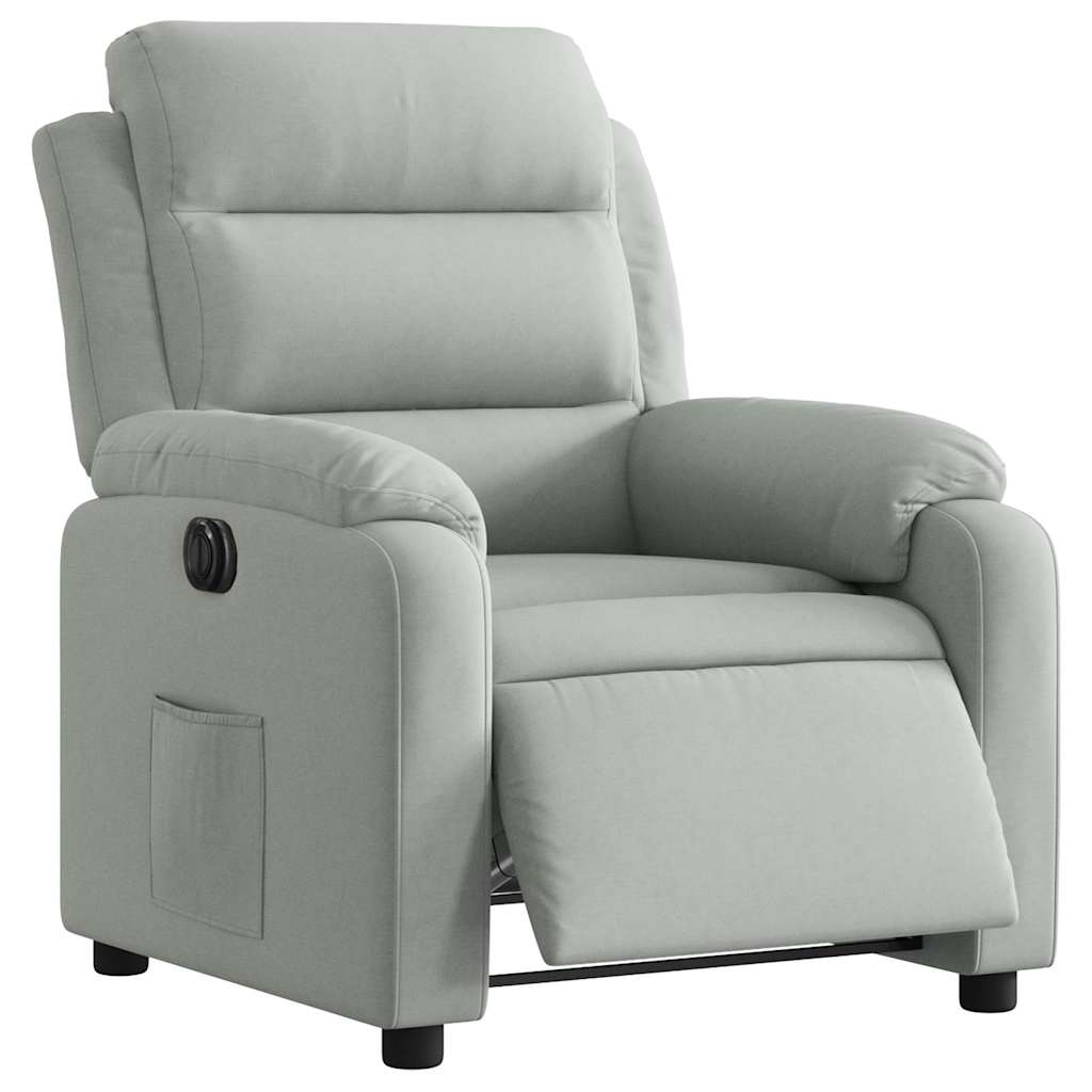 Fauteuil elektrisch verstelbaar stof lichtgrijs