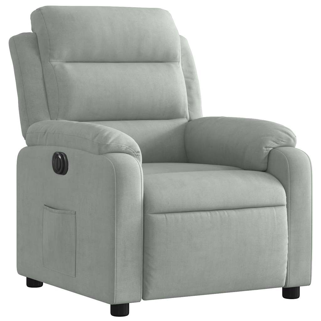 Fauteuil elektrisch verstelbaar stof lichtgrijs