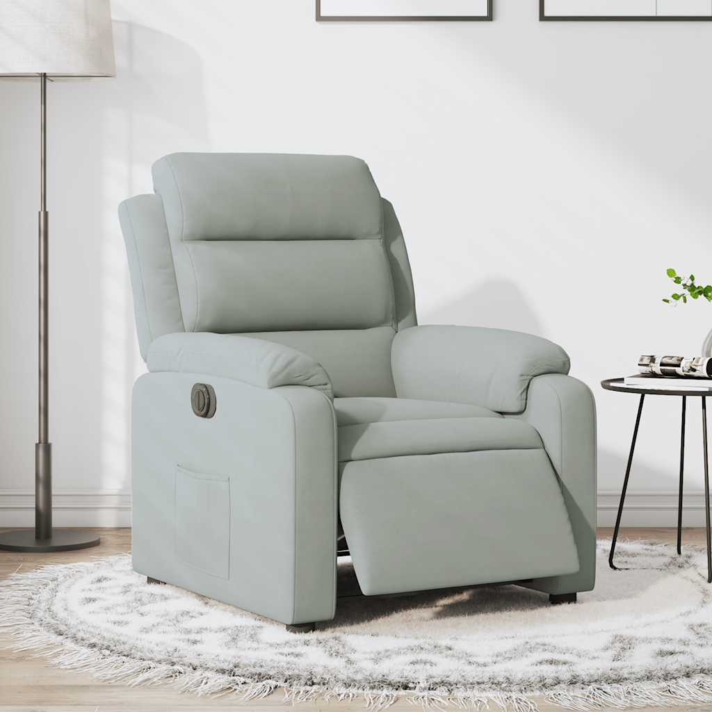 Fauteuil elektrisch verstelbaar stof lichtgrijs